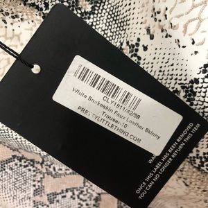 white snakeskin faux leather skinny trouser